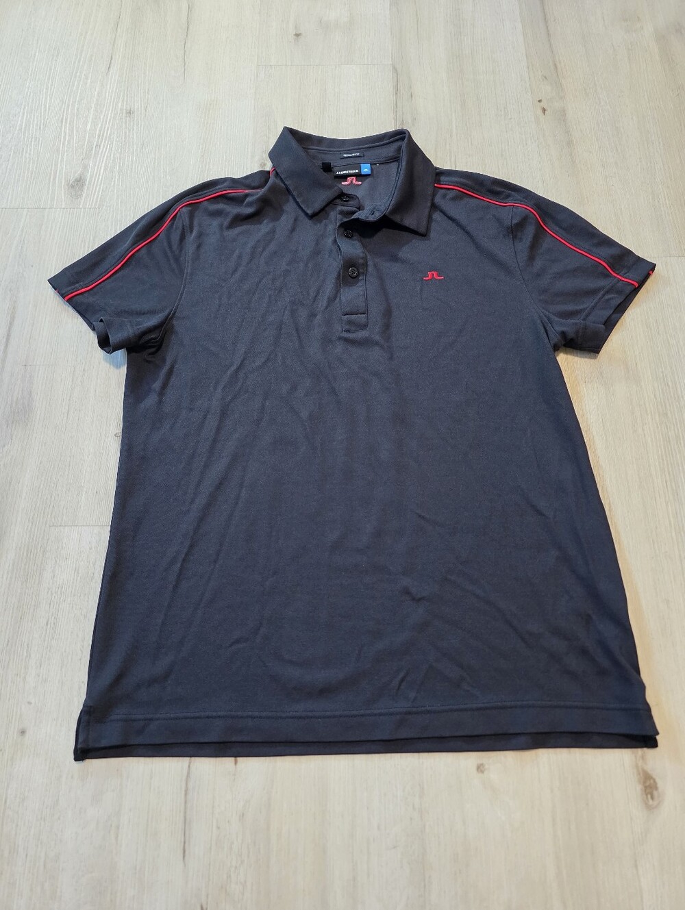 J. Lindeberg Black Polo Shirt Size L Regular Fit